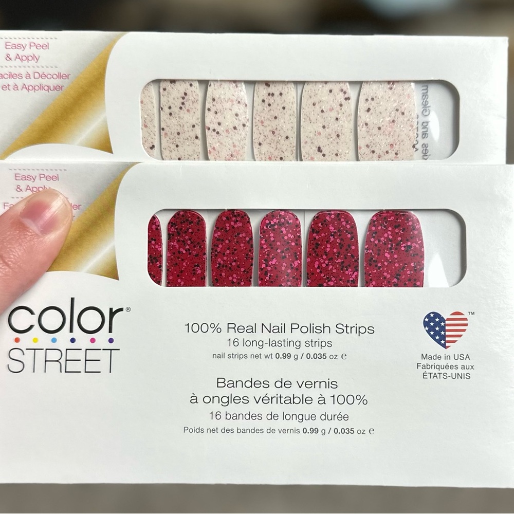 Color Street Nail Strips - Pink and White Sparkle